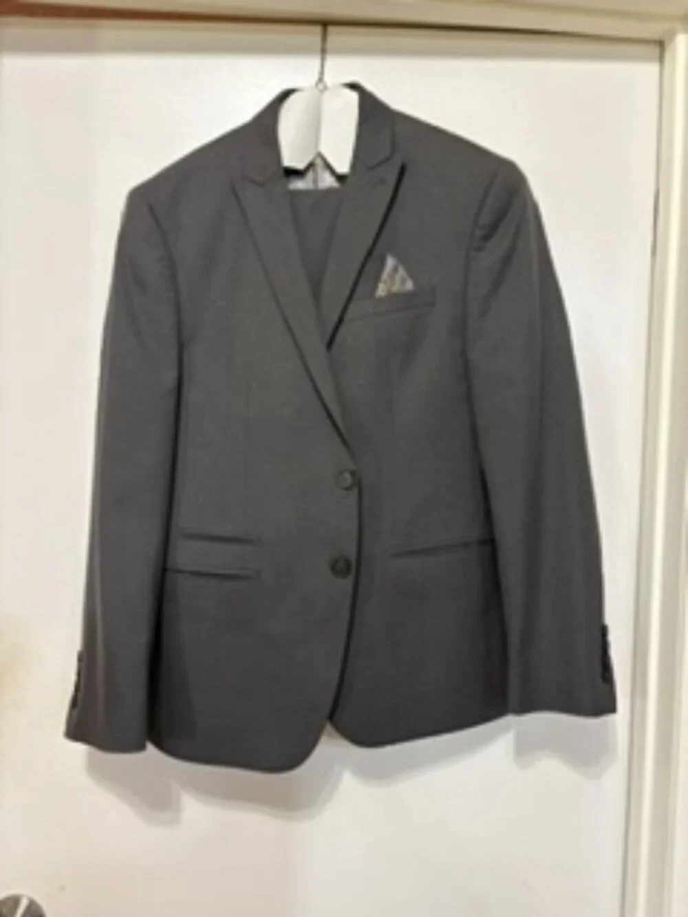 Men's slim fit suit, charcoal grey